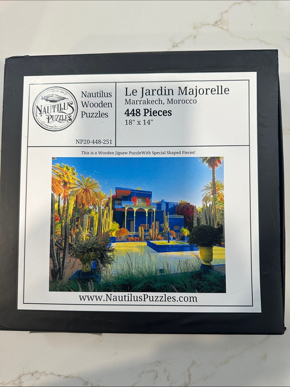 Nautilus Le Jardin Majorelle Wooden Puzzle - Blue, Yellow, Green